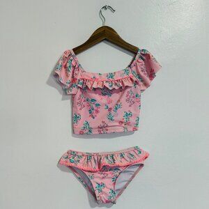 Nicole Miller Peach Floral Swim Tankini Set